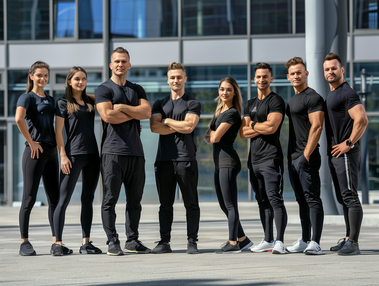 Активні люди різного віку займаються спортом на природі